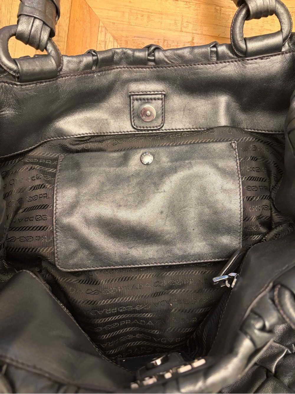 Prada Vintage Nappa Leather Woven Hobo Bag - Picture 5 of 14